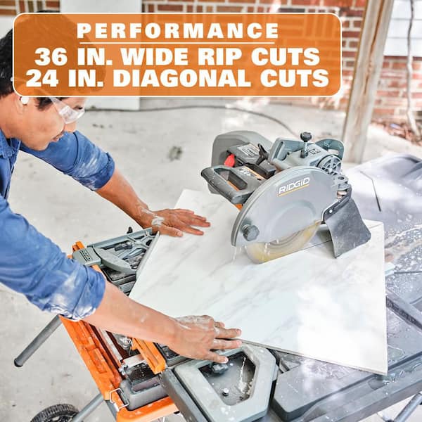 RIDGID 15 Amp 10 in. Wet Tile Saw with Portable Stand R4093 - The