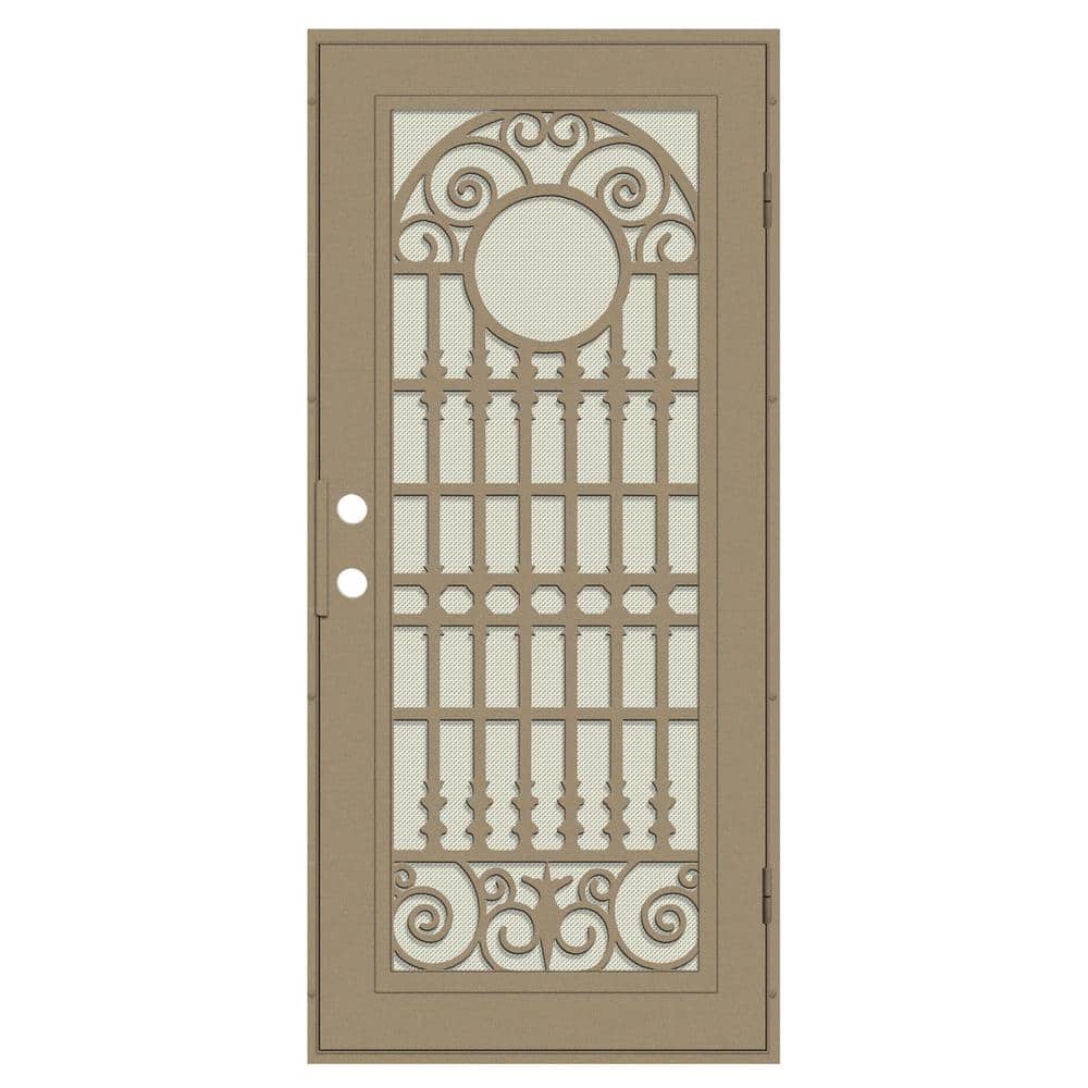 Spaniard 36 in. x 80 in. Left Hand/Outswing Desert Sand Aluminum Security Door with Beige Perforated Metal Screen price history on PriceWatchPro