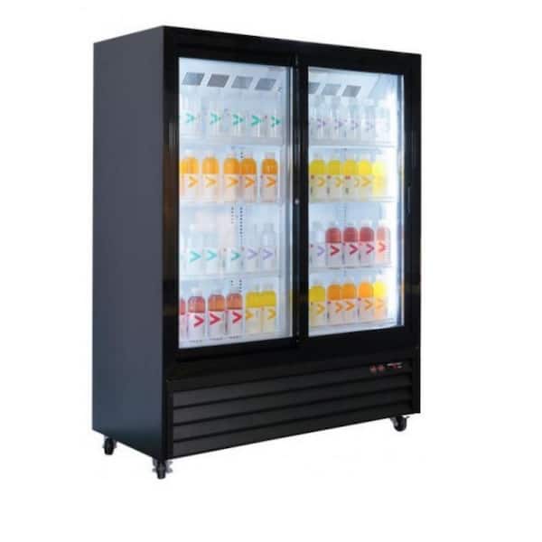 Cooler Depot 47 in.W 21 cu. ft. Glass Door Commercial Upright Refrigerator Cooler Fridge in Black