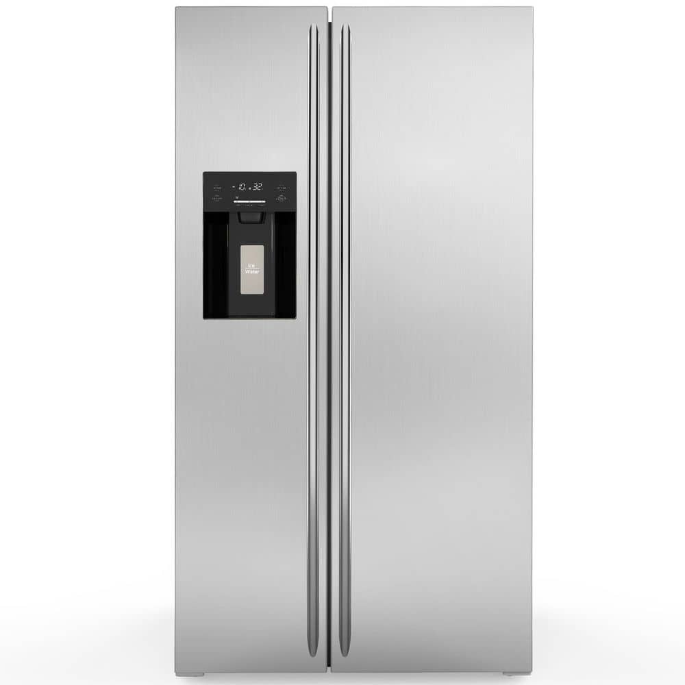 35.87 in. 20.01 cu. ft. Side-by-Side Refrigerator with Water Dispenser, Ice Maker and Freezer, Auto Defrost in Silver price history on PriceWatchPro