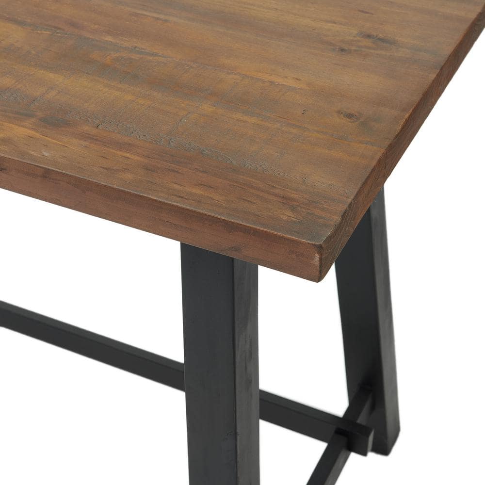 Distressed Black Sawhorse 52" Solid Wood Work Desk
