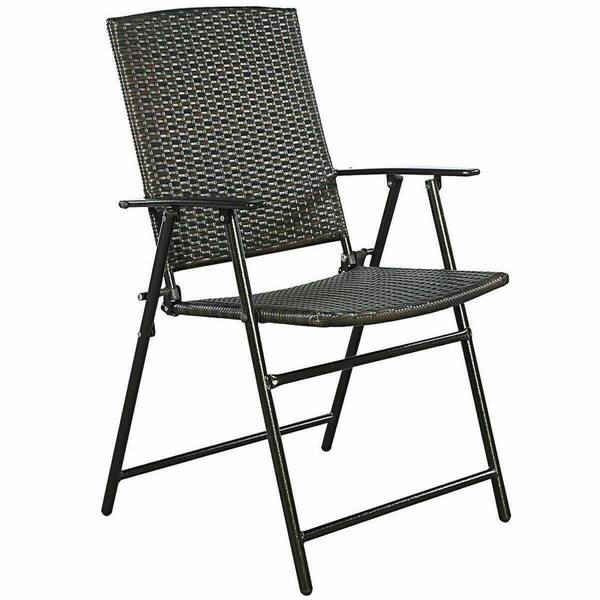 Wellfor Black Folding Wicker Outdoor Dining Chair With Armrest 4 Pack Hw Hwy2 51584 - Set Of 4 Outdoor Patio Folding Chairs With Armrest Wellfor Black Folding Wicker Outdoor Dining Chair With Armrest 4 Pack Hw Hwy2 51584 - Set Of 4 Outdoor Patio Folding Chairs With Armrest