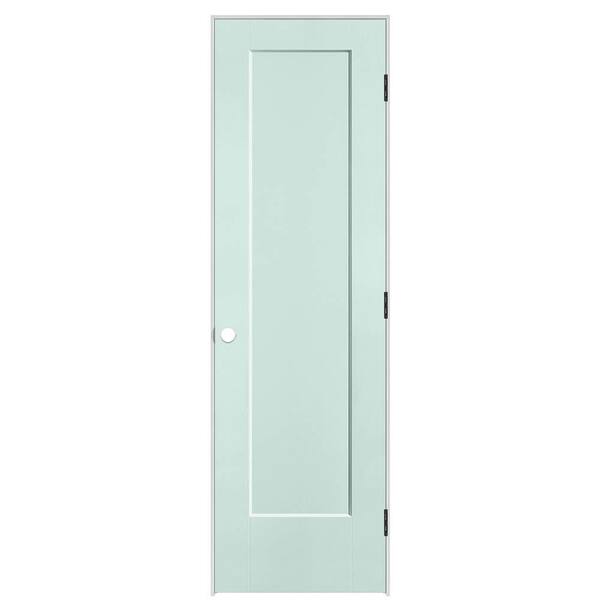 Masonite 24 in. x 80 in. 1-Panel Lincoln Park Left-Hand Solid Core Sea Glass Molded Composite Single Prehung Interior Door