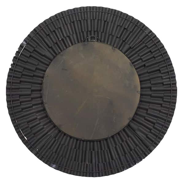 42 in. x 42 in. Starburst Round Framed Silver Wall Mirror