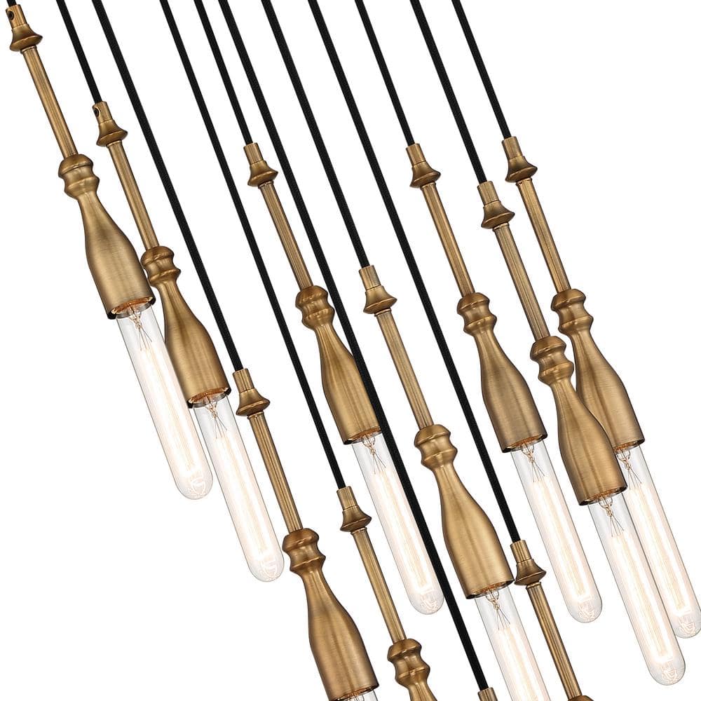 Louise Old Satin Brass 11-Light Ornamental Chandelier