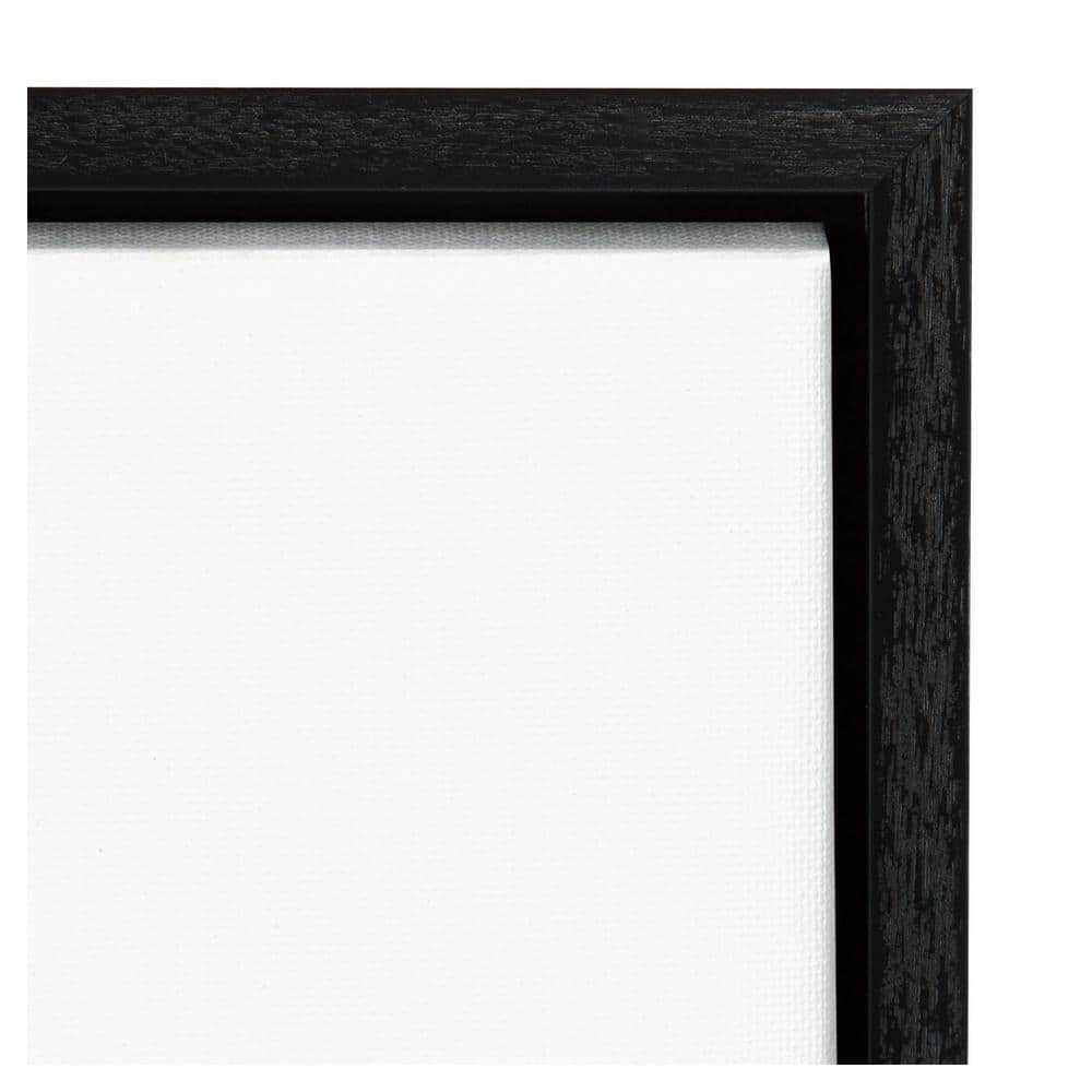 Plant Life White on Black Canvas Wall Art with Sylvie Black Frame