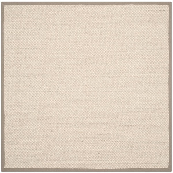 Natural Fiber 12 ft. x 12 ft. Square Marble/Khaki Woven Border Area Rug