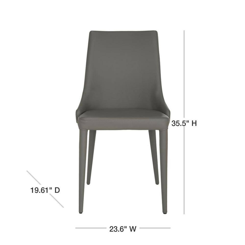Summerset Gray PU Leather Upholstered Side Chairs with Metal Frame, Set of 2
