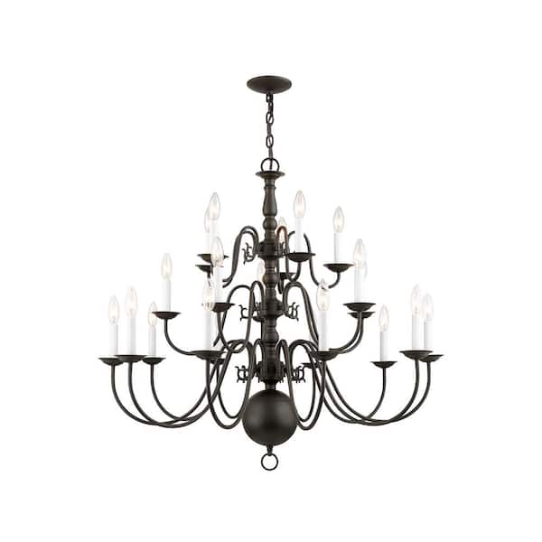 Williamsburgh 20 Light Bronze Chandelier