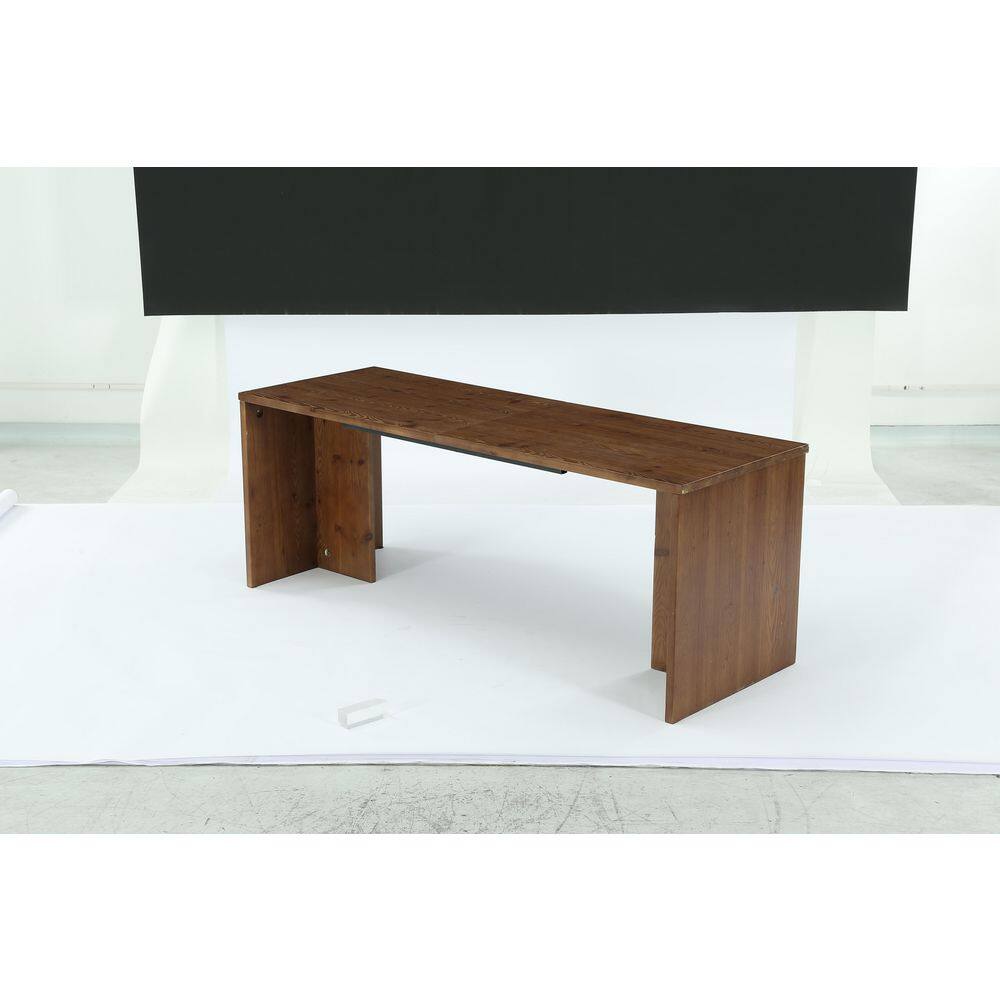 Roesler Solid Wood Top 78.74 in. Sled Rectangle Wood Dining Table, Farmhouse Large Dining Table for 8
