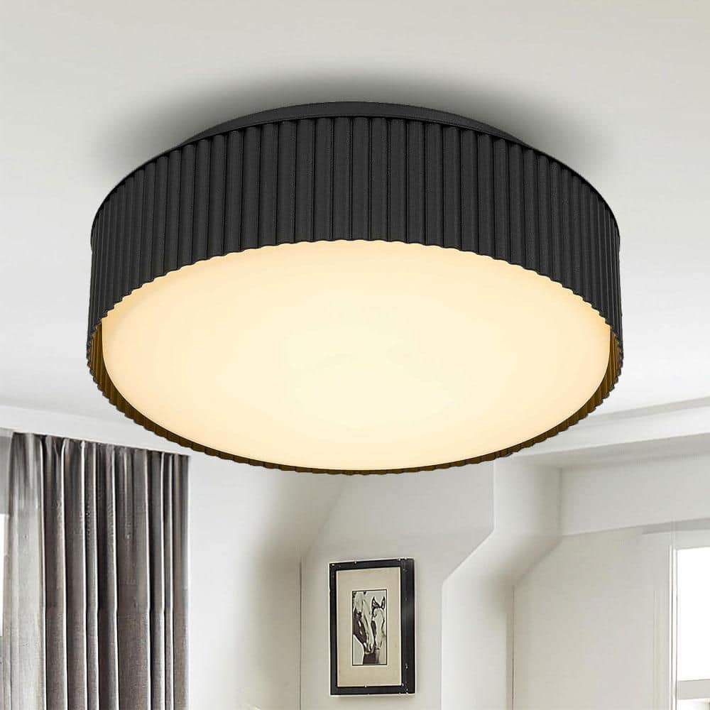 9 in. Black LED Ceiling Light Flush Mount with Dimmable 5 Color Temperatures Glass Diffuser for Bathroom Living Room price history on PriceWatchPro