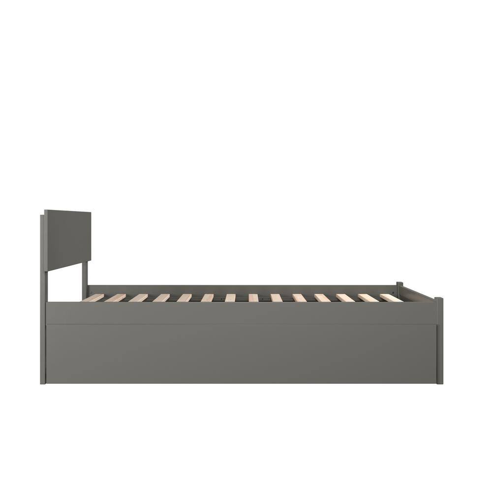 Orlando Gray Full Platform Bed with Trundle and Slats