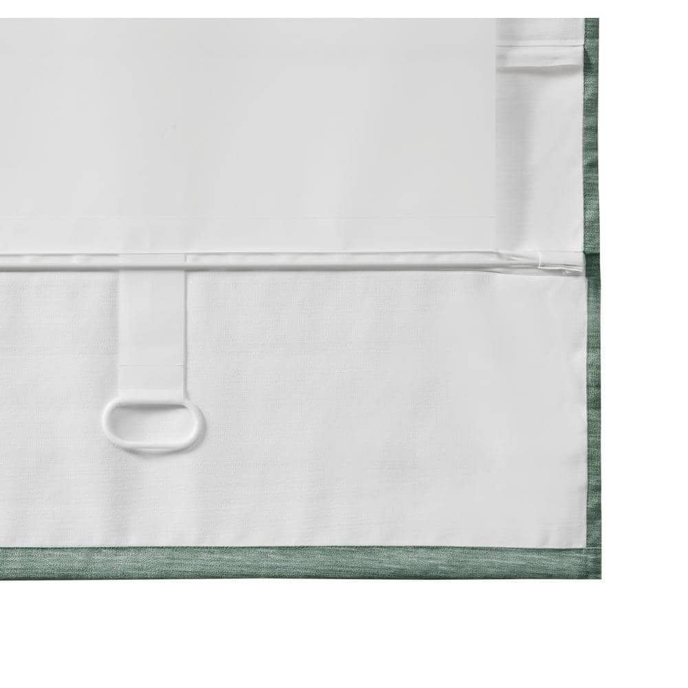 Green Faux Silk Cordless Blackout Roman Shade, 31" x 64"