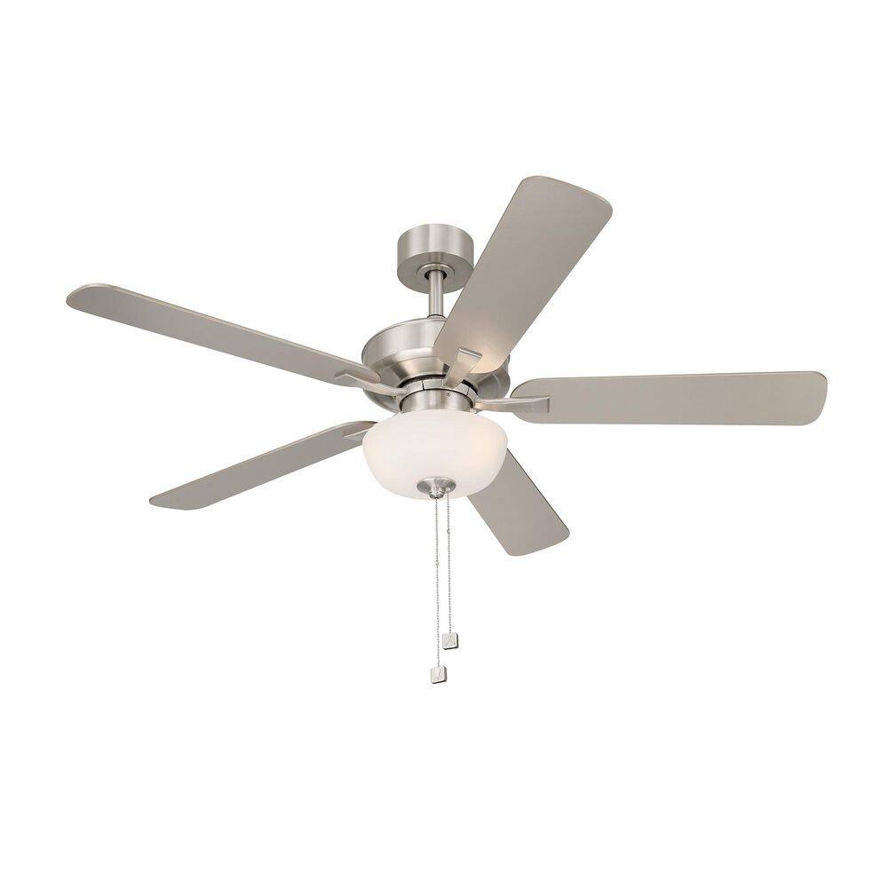 Gallant II 52 in. Indoor/Covered Outdoor Downrod Brushed Nickel Transitional Ceiling Fan w/ 3 3000K LED Bulbs Included price history on PriceWatchPro