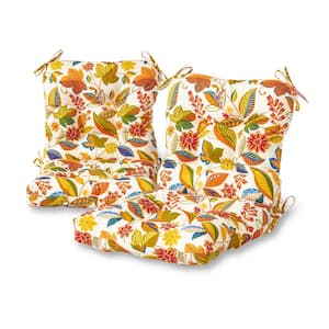 Esprit Floral 21 in. x 42 in. Outdoor Dining Chair Cushion (2-Pack)