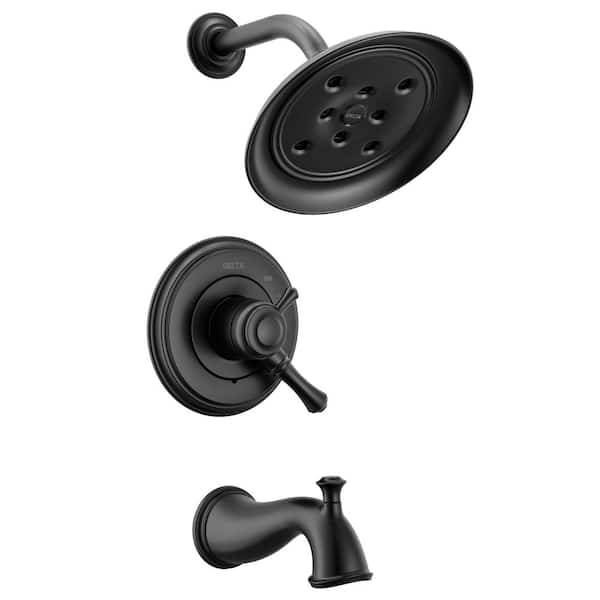 Cassidy 2-Handle Tub and Shower Faucet Trim Kit Only in Matte Black (Valve Not Included)