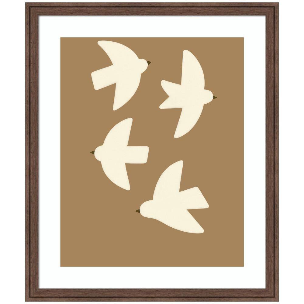 "Florence ""Minimalist Birds Poster 2 Brown"" by Laura Moss Animals Framed Art Print 26 in. x 22 in." price history on PriceWatchPro