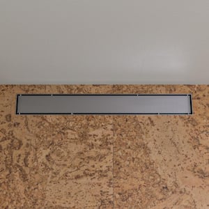 24 in. Linear Shower Drain in Brushed Stainless Steel