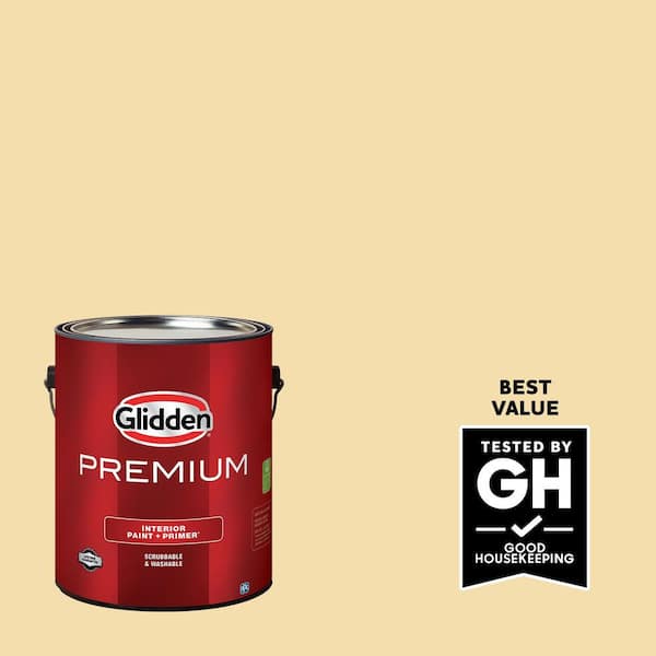 Glidden Premium 1 gal. PPG1209-3 Dusty Yellow Semi-Gloss Interior Latex Paint