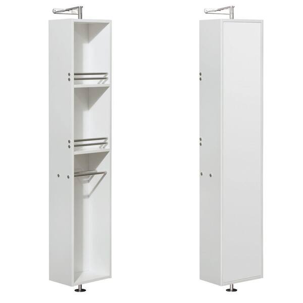 Wyndham Collection Amare 13-7/8 in. W x 73 in. H x 15 in. D Bathroom Linen Storage Cabinet in Glossy White