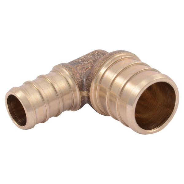 SharkBite 3/4 in. x 1/2 in. PEX Barb Brass 90-Degree Reducing Elbow Fitting