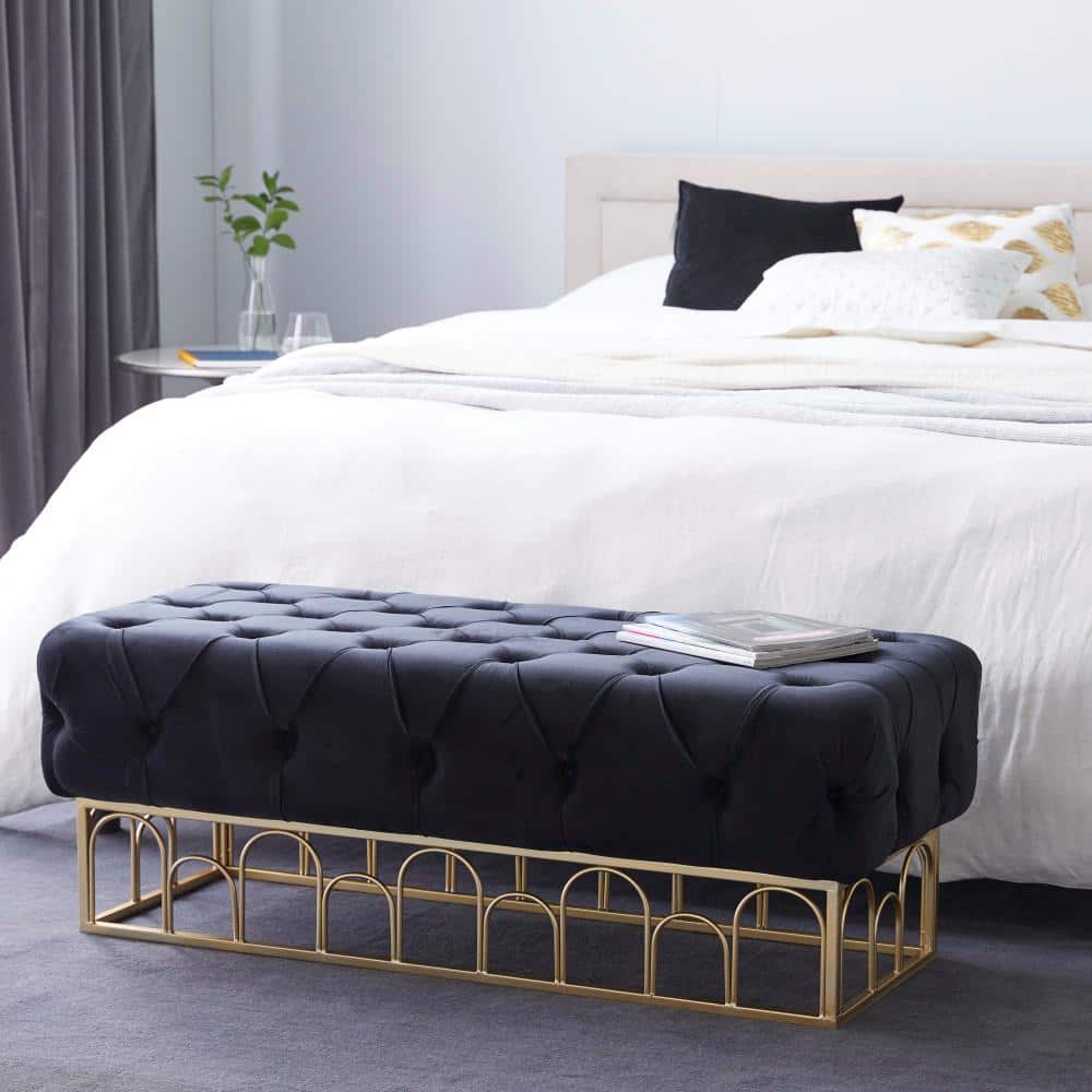 18 in. X 49 in. X 20 in. Black Bench with Gold Base price history on PriceWatchPro