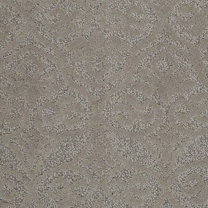 Perfectly Posh - Iron Stone - Gray 43 oz. Nylon Pattern Installed Carpet