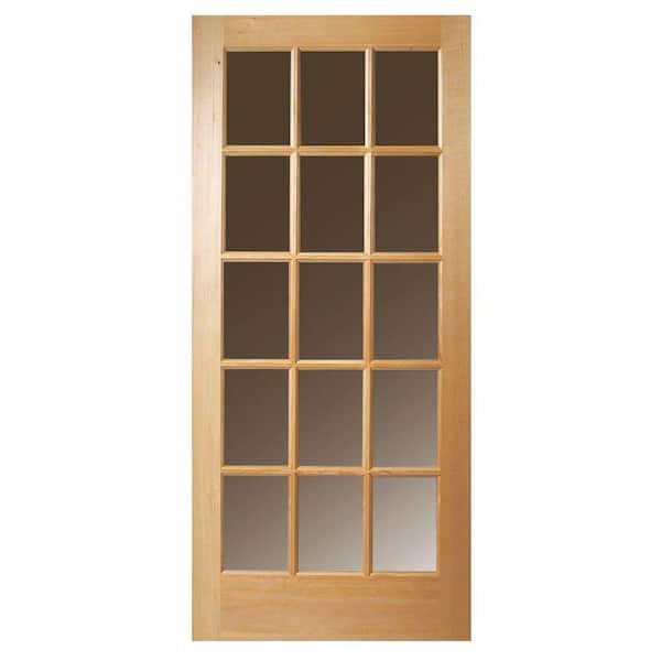 Steves & Sons 36 in. x 80 in. 15 Lite Clear Glass Unfinished Fir Wood Front Door Slab