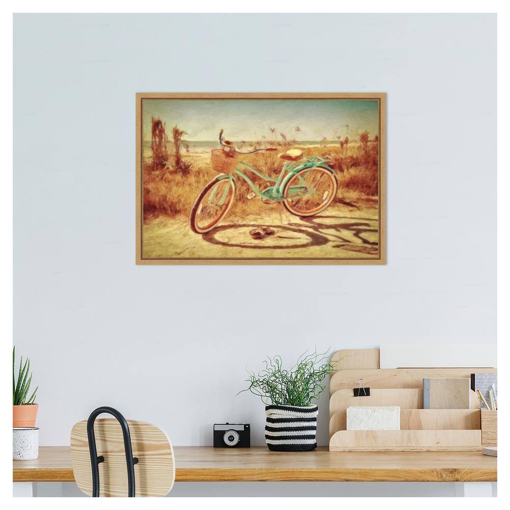 Sanibel Bike Sylvie Maple Framed Canvas Wall Art
