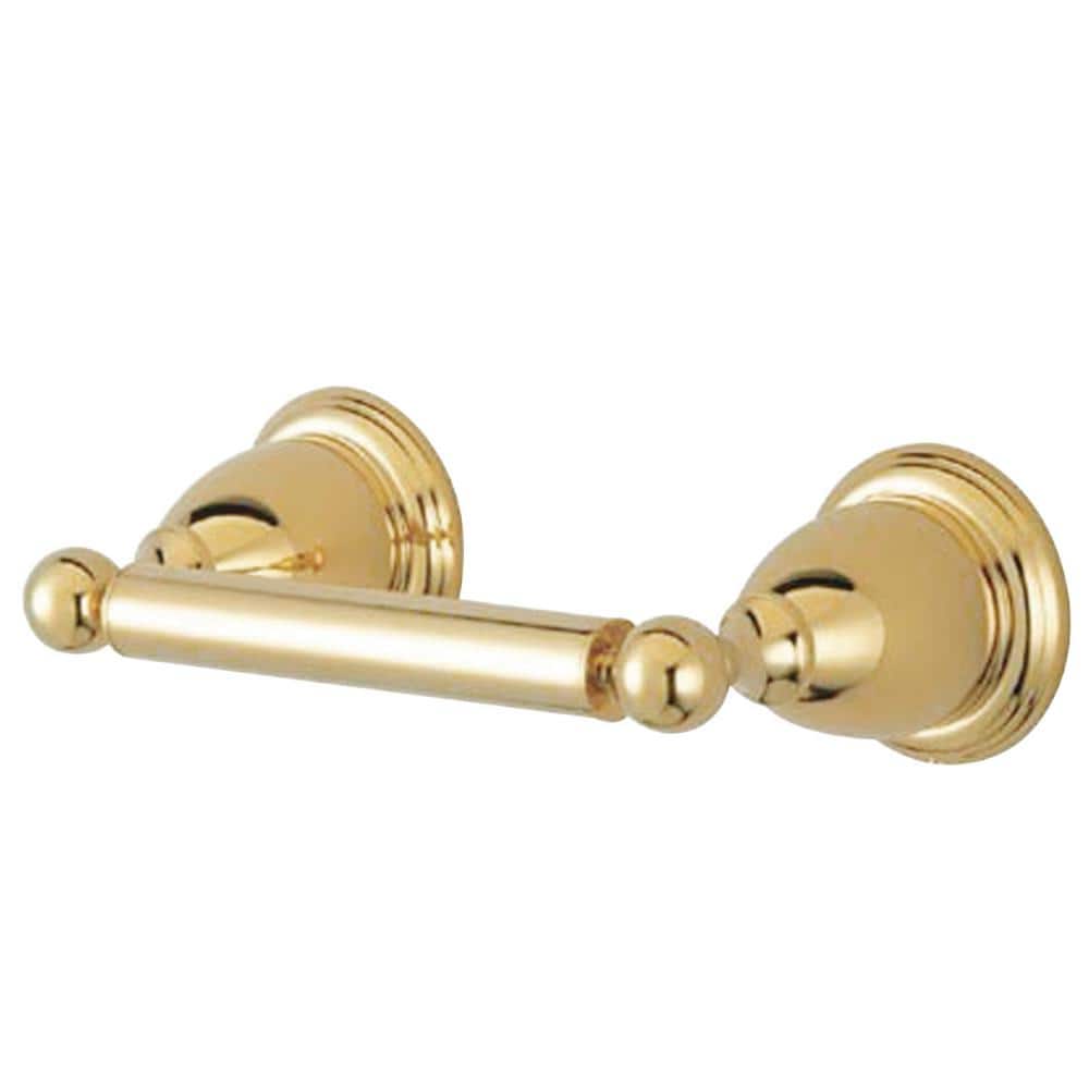 Kingston Brass Heritage Wall Mounted Toilet Paper Holder in Polished Brass HBA1758PB The Home