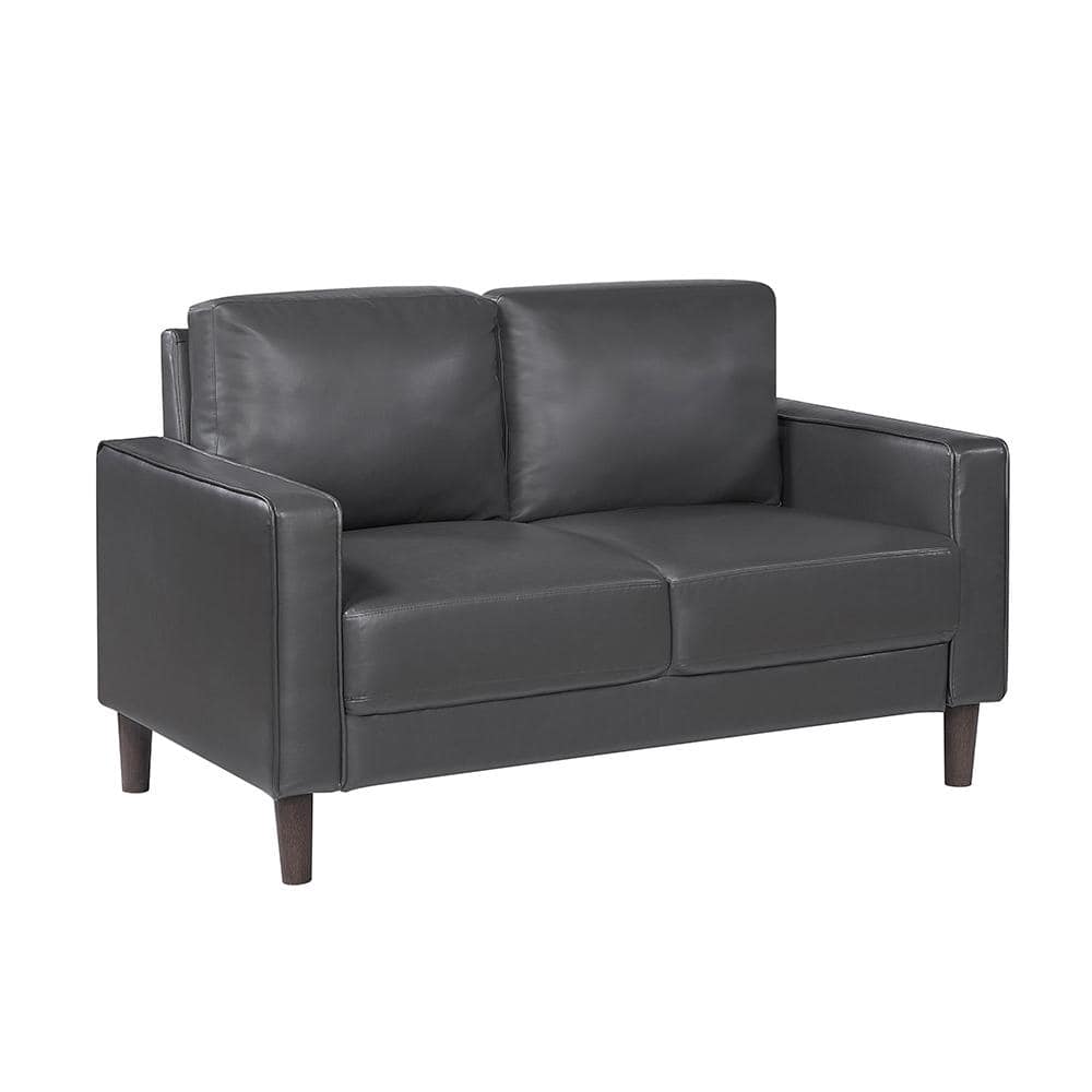 Apollo 54 in. W Dark Gray Faux Leather 2-Seater Loveseat price history on PriceWatchPro