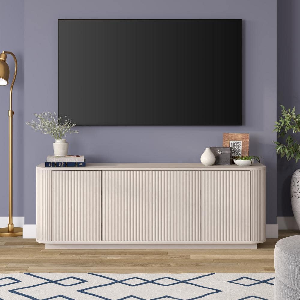Canton 68 in. Alder White TV Stand Fits TV's up to 75 in.