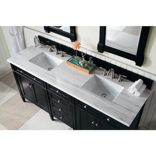 James Martin Vanities Brittany 72 In W, 72 Brittany Double Bathroom Vanity Cottage White