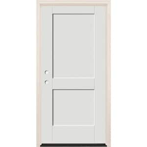 32 in. x 80 in. 2 Panel Right-Hand Alpine Fiberglass Prehung Front Door w/4-9/16 in. Frame and Bronze Hinges