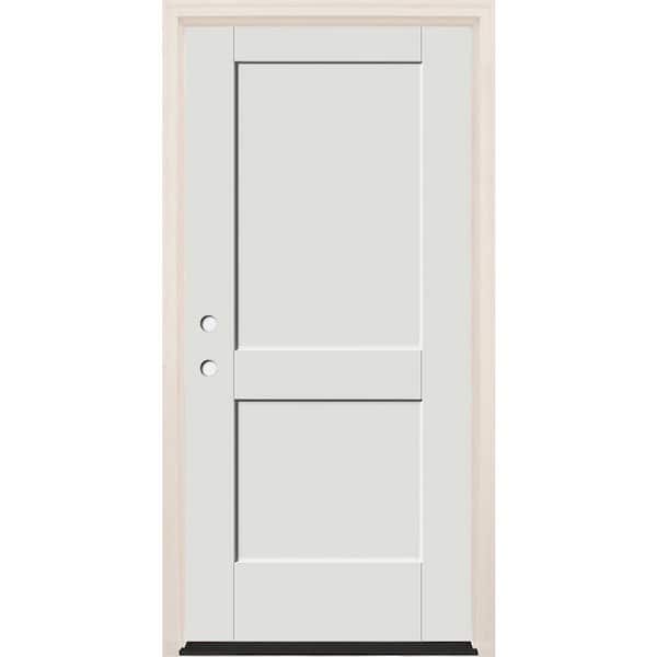 Builders Choice 32 in. x 80 in. 2 Panel Right-Hand Alpine Fiberglass Prehung Front Door w/4-9/16 in. Frame and Bronze Hinges