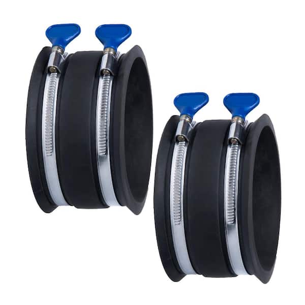 4 in. Dust Control Flex Cuff with Adjustable Key Hose Clamps for Dust Collection Systems (2-Pack)