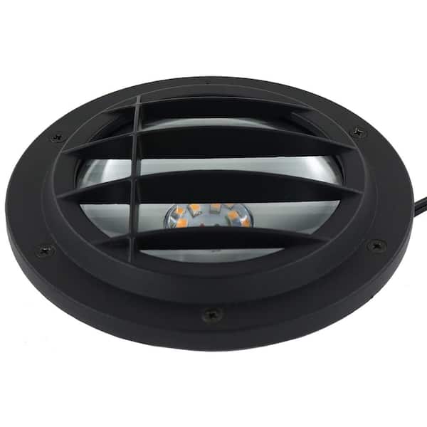 Low Voltage 500 Lumens Black Outdoor Integrated LED In Ground Well Light; Weather/Water/Rust Resistant