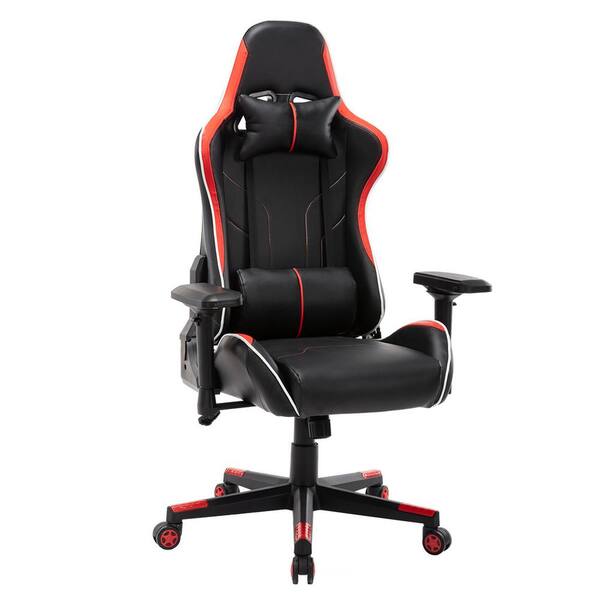HOMEFUN Red Gaming Chair Reclining Swivel Racing Office Chair with Lumbar Support
