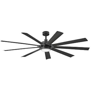 Turbine 80.0 in. Indoor/Outdoor Integrated LED Matte Black Ceiling Fan with Remote Control