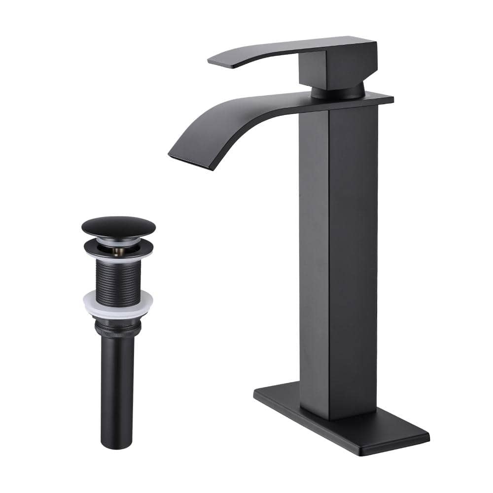 Waterfall Spout Bathroom Sink Single Handle Faucet with Pop-Up Drain (No Overflow) price history on PriceWatchPro