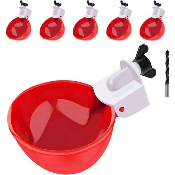 Automatic Chicken Waterer Cups 6 Pack Large Leakproof Design PVC Poultry Feeder for Chicken Duck Goose Turkey