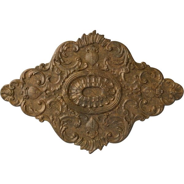 Ekena Millwork 42-3/4 in. W x 28-7/8 in. H x 1 in. Ashford Urethane Ceiling Medallion, Rubbed Bronze