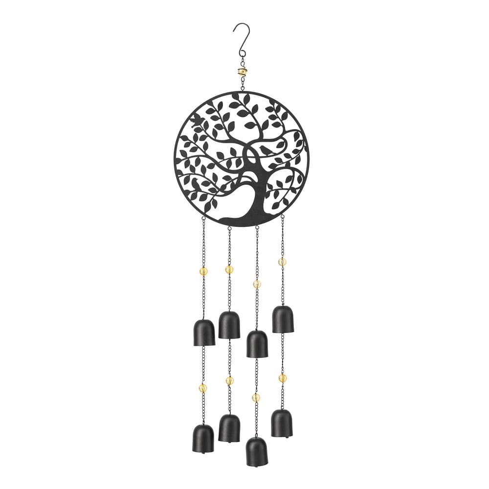 Glitzhome 32 in. H Metal Tree of Life Windchime with Bells Glitzhome 32 in. H Metal Tree of Life Windchime with Bells