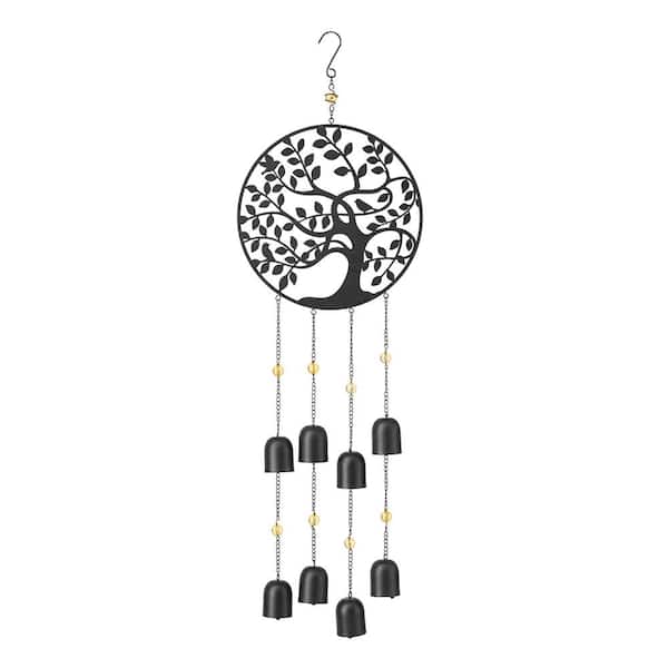 Glitzhome 32 in. H Metal Tree of Life Windchime with Bells