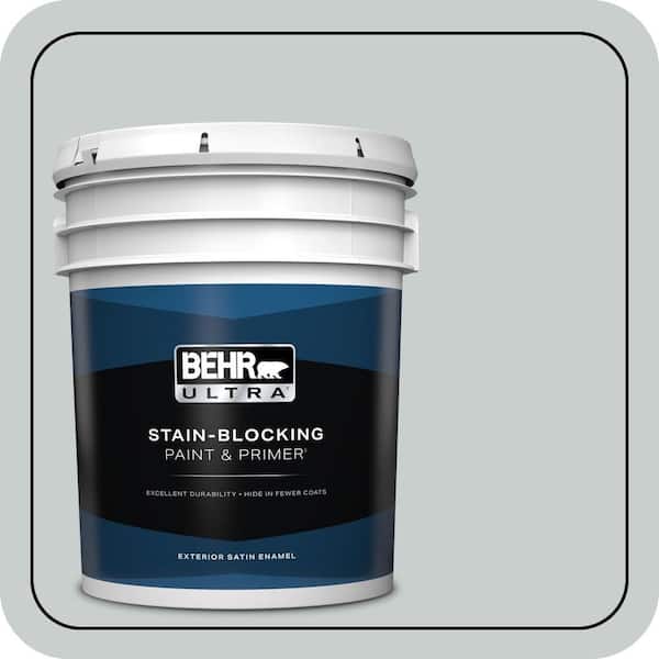 BEHR ULTRA 5 gal. #720E-2 Light French Gray Satin Enamel Exterior Paint & Primer