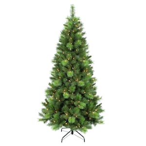 Pre-Lit 6.5 ft. Adirondack Pine Artificial Christmas Tree with 250 Lights, Green