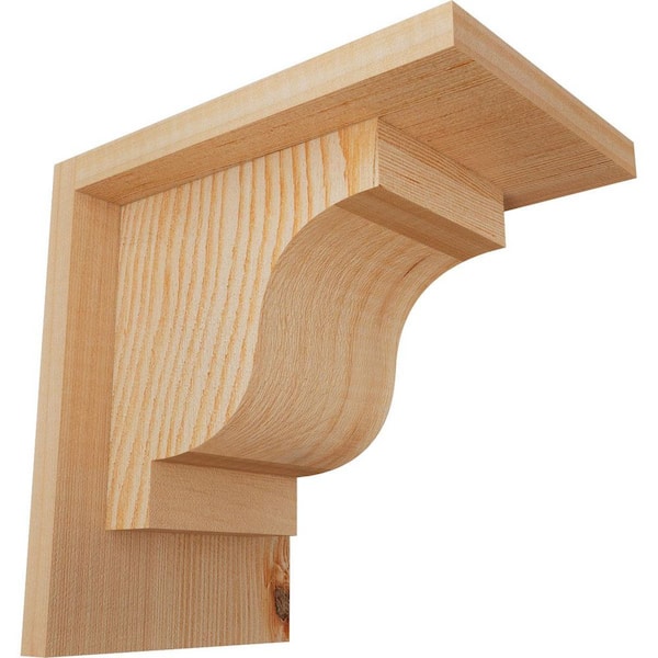 Ekena Millwork 5-1/2 in. x 8 in. x 8 in. Newport Smooth Douglas Fir Corbel with Backplate