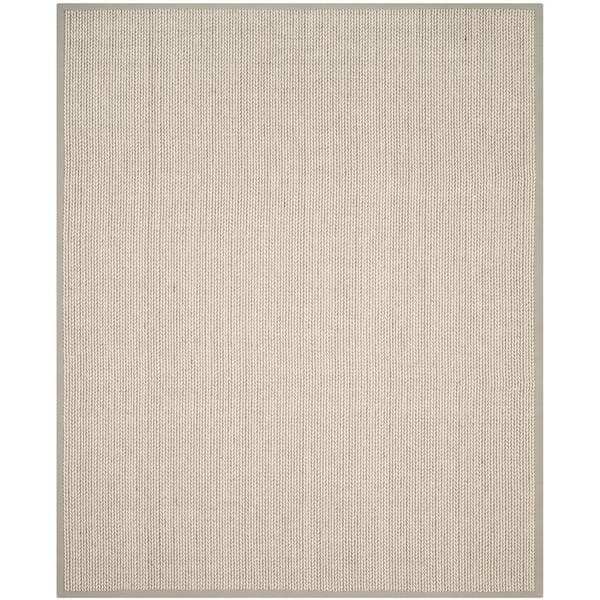 SAFAVIEH Natural Fiber Gray 9 ft. x 12 ft. Border Area Rug