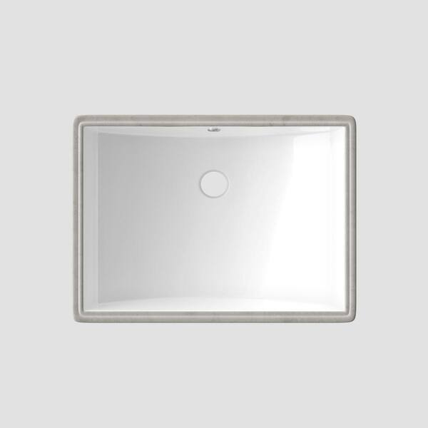 HOROW 20.28 in. Rectangular Glazed Ceramic Undermount Bathroom Vanity