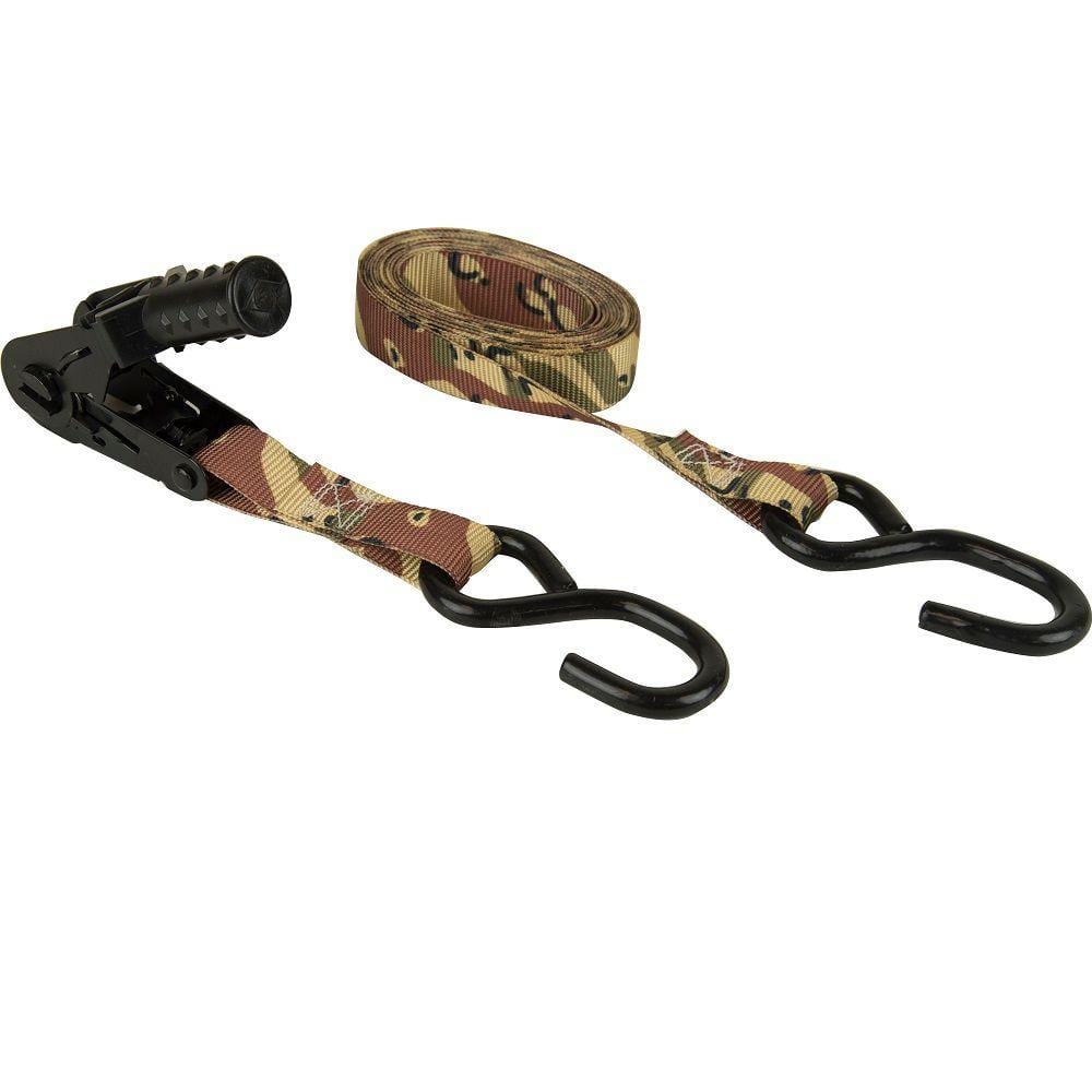 Desert Camo Ratchet Tie-Down Strap 12 ft. x 1 in. 500 lbs. (4-Pack) price history on PriceWatchPro